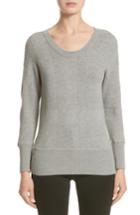 Women's Burberry Check Knit Wool Blend Sweater - Grey