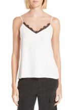 Women's L'agence Lia Lace Trim Silk Camisole - Ivory