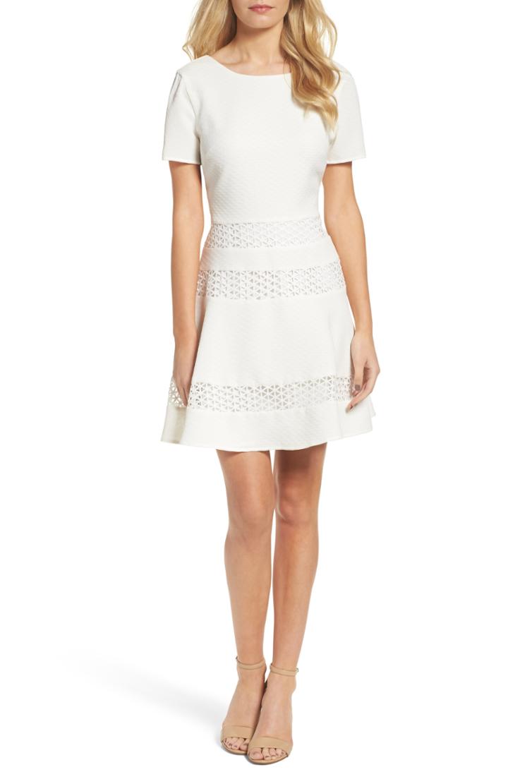 Women's Chelsea28 Mixed Media Fit & Flare Dress