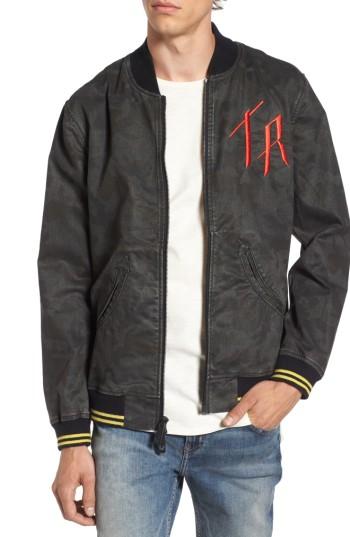 Men's True Religion Brand Jeans Denim Bomber Jacket - Green