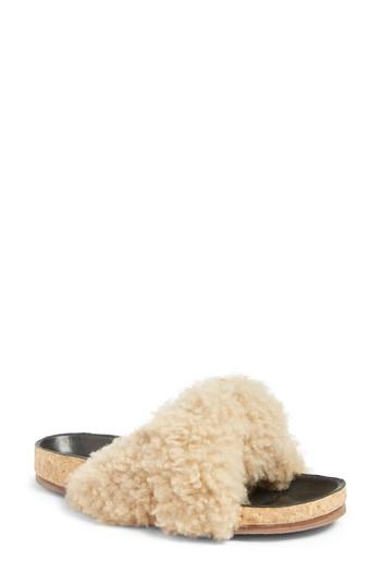 Women's Chloe Kerenn Genuine Shearling Sandal Us / 38eu - Beige