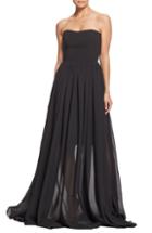 Women's Dress The Population Ella Strapless Crepe Chiffon Gown, Size - Black