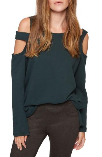 Women's Sanctuary Park Slope Cold Shoulder Sweatshirt - Green
