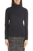 Women's Lafayette 148 New York Merino Wool Modern Turtleneck Sweater, Size - Blue