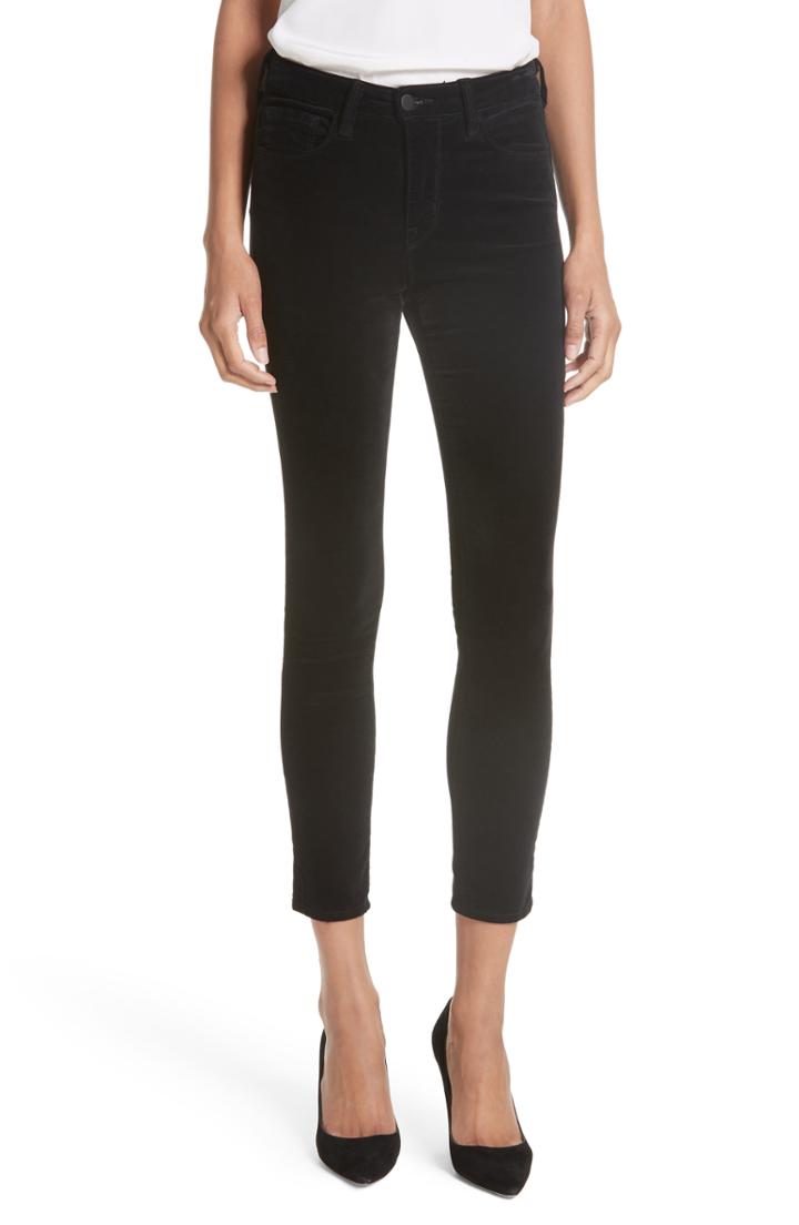 Women's L'agence Margot Velvet Crop Skinny Jeans
