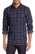 Men's French Connection Plaid Corduroy Sport Shirt - Red