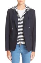 Women's Veronica Beard 'classic' Jacket With Removable Stripe Hooded Dickey