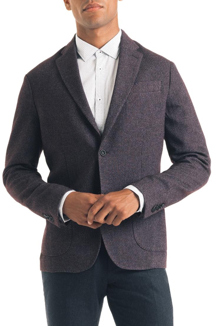 Men's Good Man Brand Downtown Trim Fit Print Wool Blend Sport Coat