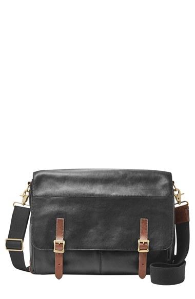Men's Fossil 'defender' Leather Messenger Bag -