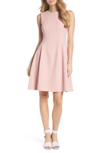 Women's Eliza J Sleeveless Crepe Fit & Flare Dress - Pink