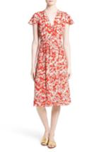 Women's Rebecca Taylor Cherry Blossom Silk Wrap Dress - Red
