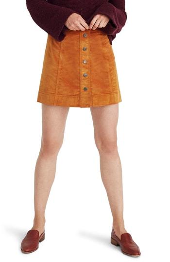 Women's Madewell Velveteen A-line Miniskirt - Brown