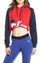 Women's Fila Amber Crop Hoodie - Red
