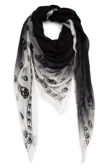Women's Alexander Mcqueen Shadowy Skull Modal & Cashmere Pashmina