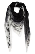 Women's Alexander Mcqueen Shadowy Skull Modal & Cashmere Pashmina