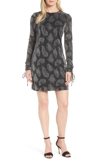 Women's Michael Michael Kors Metallic Paisley Shift Dress - Black