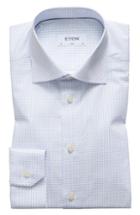 Men's Eton Slim Fit Cross Print Dress Shirt - White