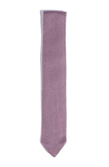 Men's Hook + Albert Solid Knit Silk Tie, Size - Pink