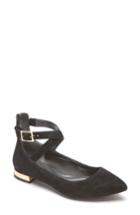 Women's Rockport Total Motion Zuly Luxe Cross Strap Flat .5 M - Black