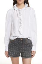 Women's Isabel Marant Etoile Tauren Broderie Linen Shirt Us / 34 Fr - White
