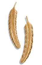 Women's Oscar De La Renta Etched Feather Earrings