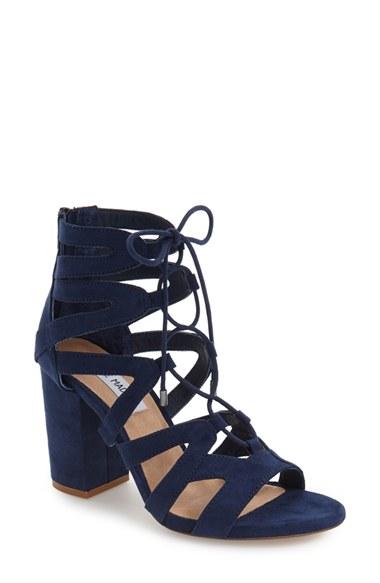 Women's Steve Madden 'gal' Strappy Lace-up Sandal .5 M - Blue