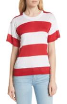 Women's Diane Von Furstenberg Contrast Back Tie Ruffle Tee - Red