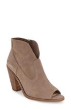 Women's Jessica Simpson Open Toe Zip Bootie M - Brown