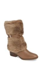 Women's Taryn Rose Giselle Weatherproof Faux Fur Boot .5 M - Brown