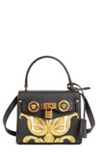 Versace Mini Icon Top Handle Leather Crossbody Bag -