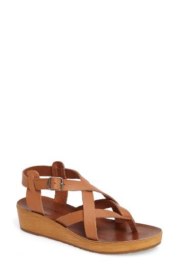 Women's Lucky Brand Hadinas Wedge Sandal M - Beige