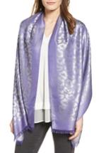 Women's Badgley Mischka Ocelot Jacquard Wrap, Size - Purple