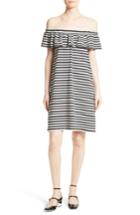 Women's Kate Spade New York Stripe Knit Off The Shoulder Dress - Ivory