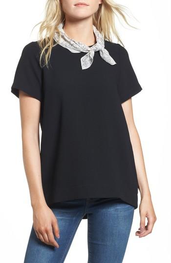 Women's Madewell Pleated Short Sleeve Tee - Black