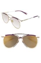 Women's Haze Arch 55mm Gradient Lens Modified Aviator Sunglasses - Purple