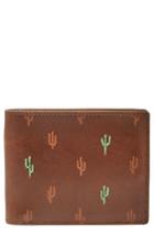 Men's Fossil Kenny Leather Bifold Wallet - Brown