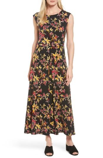 Women's Chaus Floral Sparks Jersey Maxi Dress - Black
