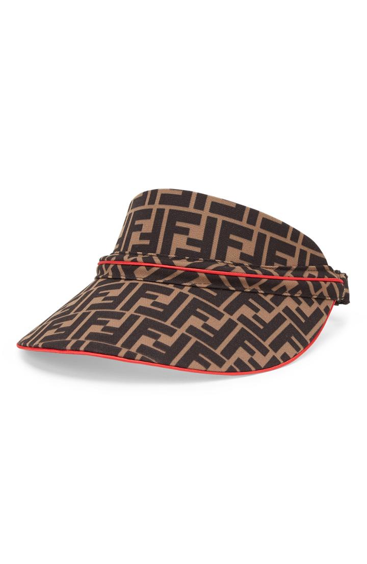 Women's Fendi Fendirama Logo Visor - Brown