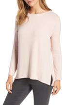 Women's Gibson Cozy Fleece Ballet Neck High/low Pullover, Size - Pink
