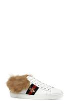Women's Gucci New Ace Genuine Shearling Lining Sneaker Us / 35eu - White