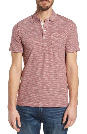 Men's Billy Reid Stripe Jersey Polo - Red