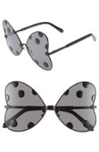 Women's Karen Walker X Disney Minnie Mouse Bow Heart 63mm Sunglasses - Black/ Black Spot