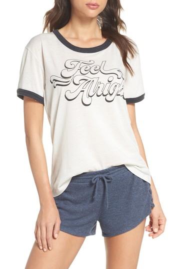 Women's Chaser Feel Alright Ringer Tee - Black