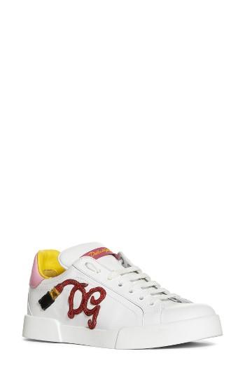 Women's Dolce & Gabbana Lipstick Sneaker .5us / 40eu - White