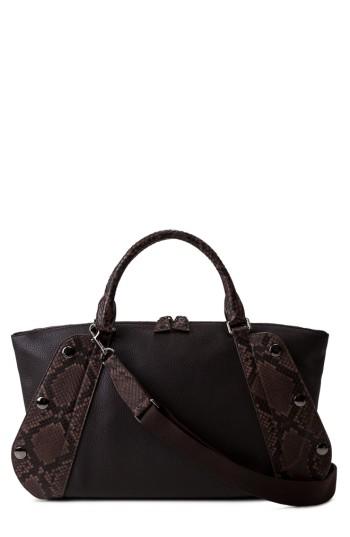 Akris Small Aimee Leather & Genuine Python Convertible Satchel -