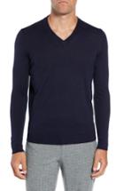 Men's Ted Baker London Noel Slim Fit V-neck Wool Blend Sweater (m) - Blue