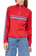 Women's Topshop Sporty Track Top Us (fits Like 0) - Red