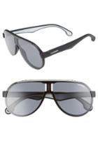 Men's Carrera Eyewear 99mm Shield Sunglasses - Matte Black/ Grey Blue