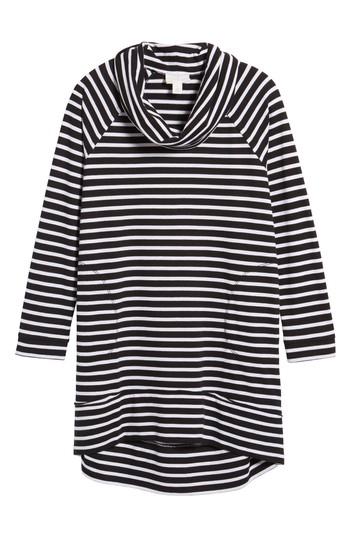 Women's Caslon Cowl Neck Tunic Sweatshirt - Black