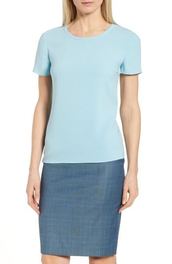 Women's Boss Ilyna Crepe Short Sleeve Top - Blue
